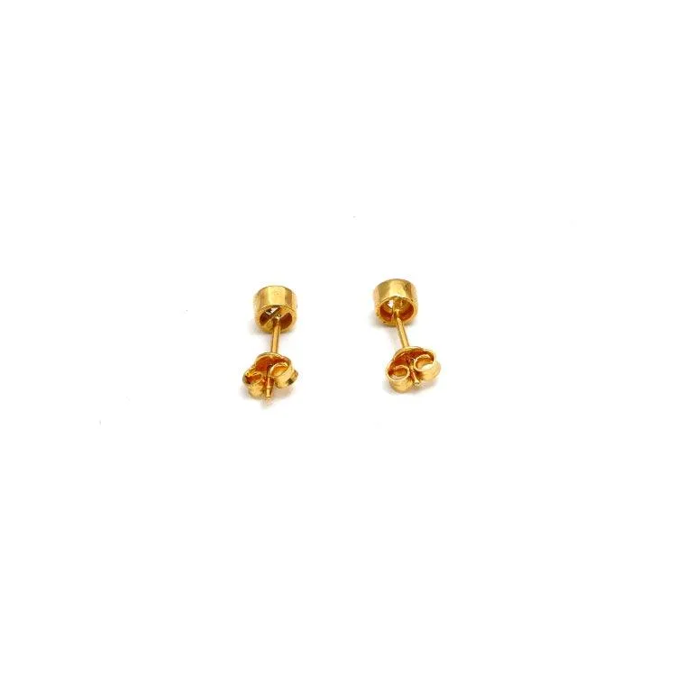 Real Gold Stone Stud Earring Set 0132 E1868