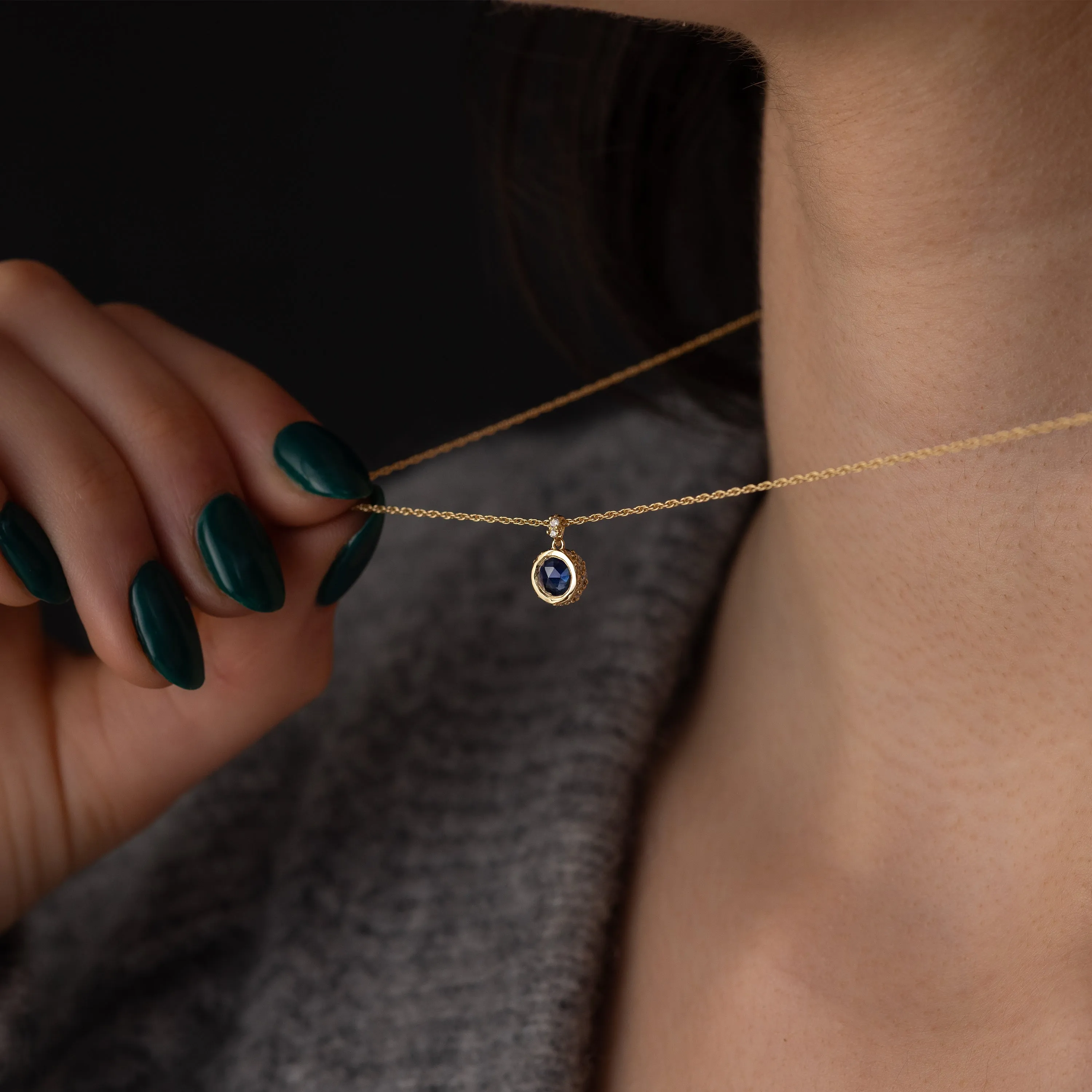 Reminisce Necklace, Blue Sapphire