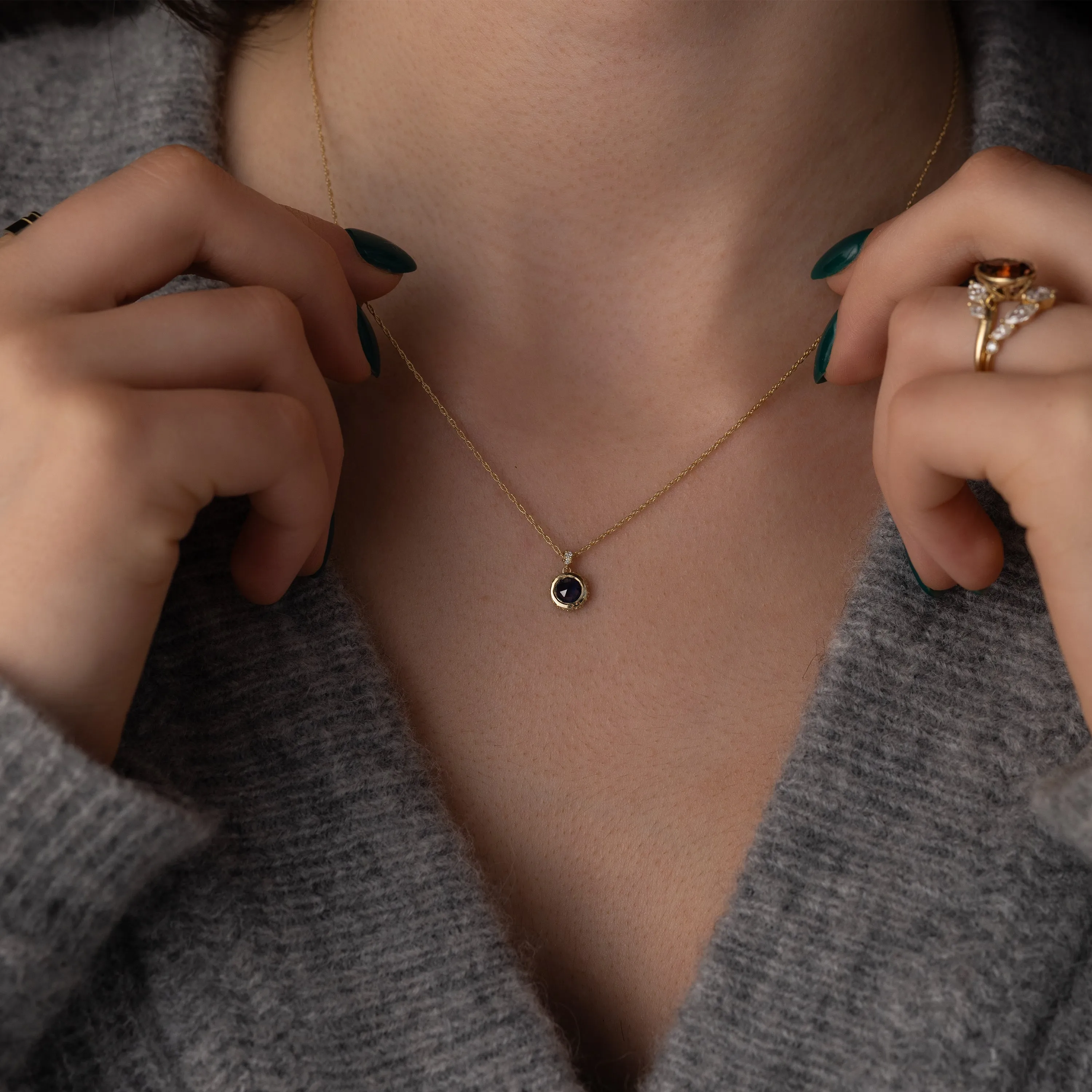 Reminisce Necklace, Blue Sapphire