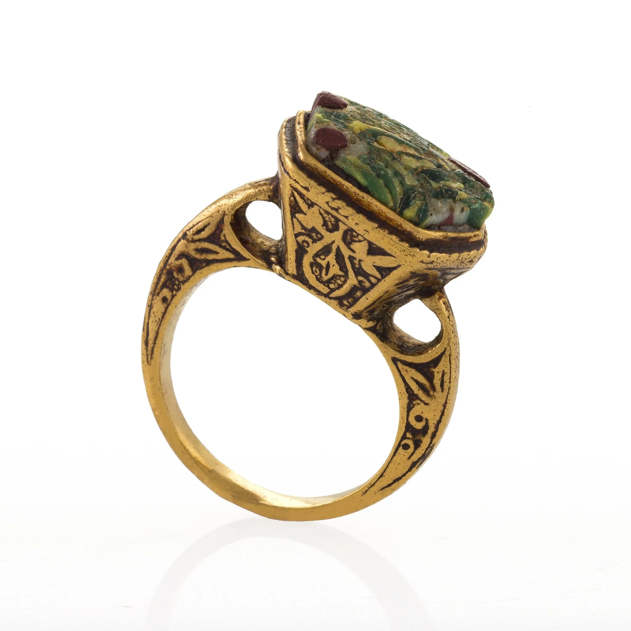 Renaissance Ring with Ancient Roman Mosaic Glass