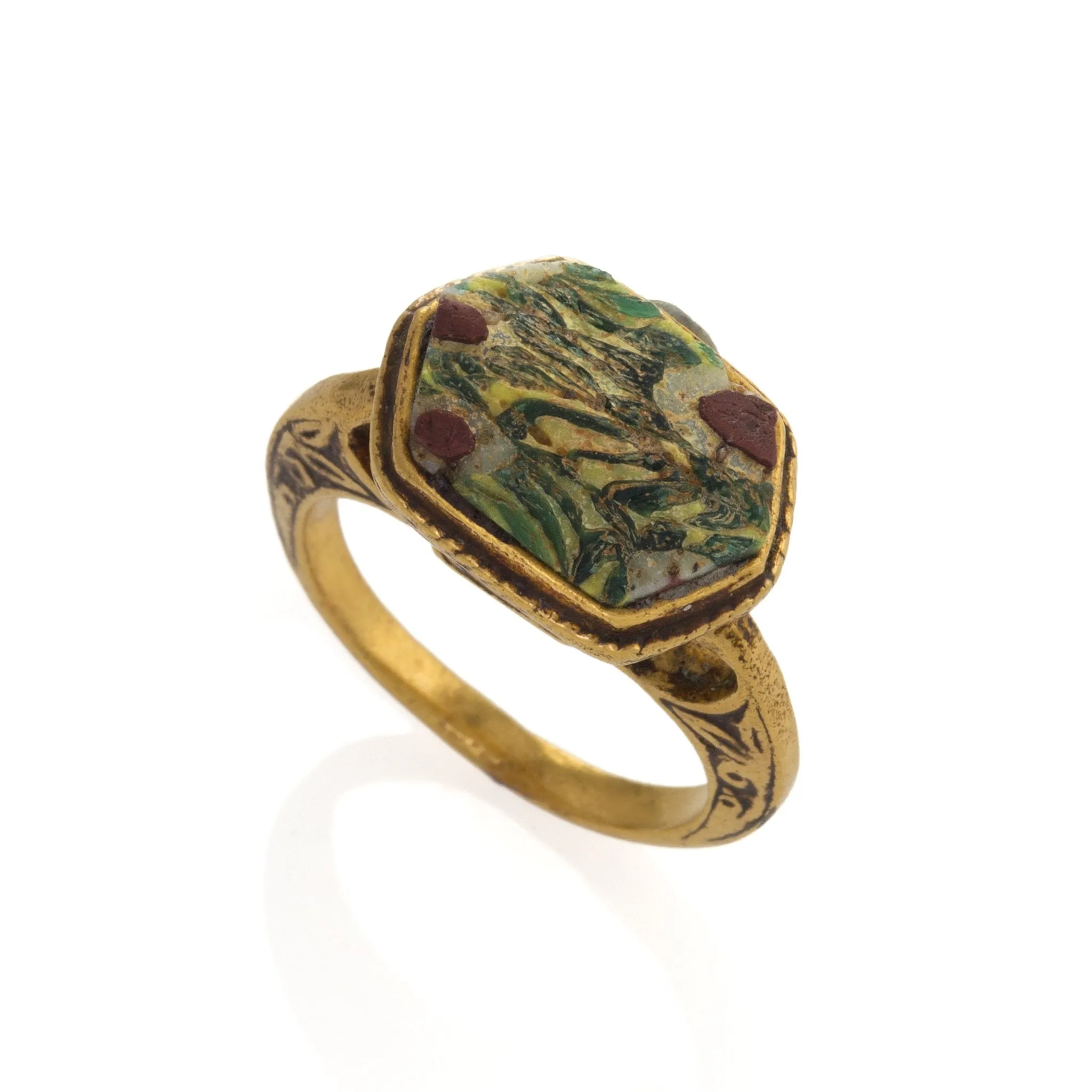 Renaissance Ring with Ancient Roman Mosaic Glass