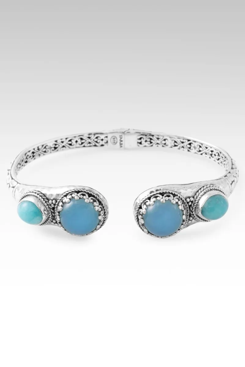Rise Up in Faith Tip-to-Tip Bracelet? in Paraiba Chalcedony & Amazonite