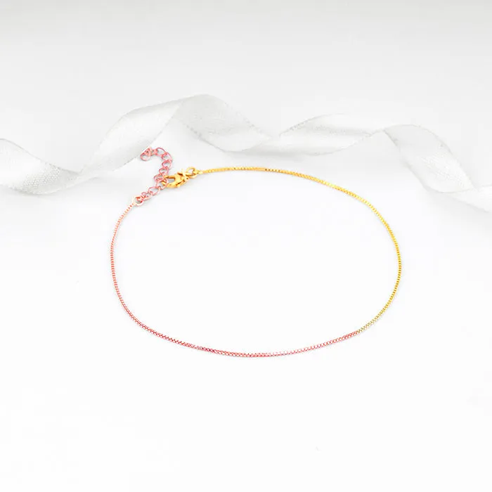 Rose Gold And Golden Cable Chain Anklet