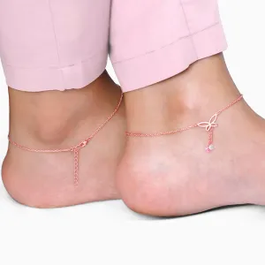 Rose Gold Butterfly Dance Anklet