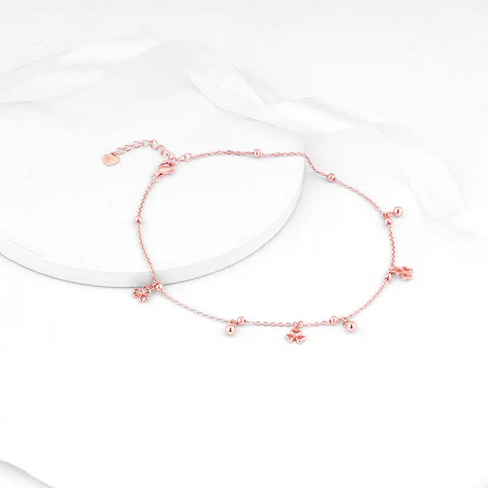 Rose Gold Chiming Clubs Anklet