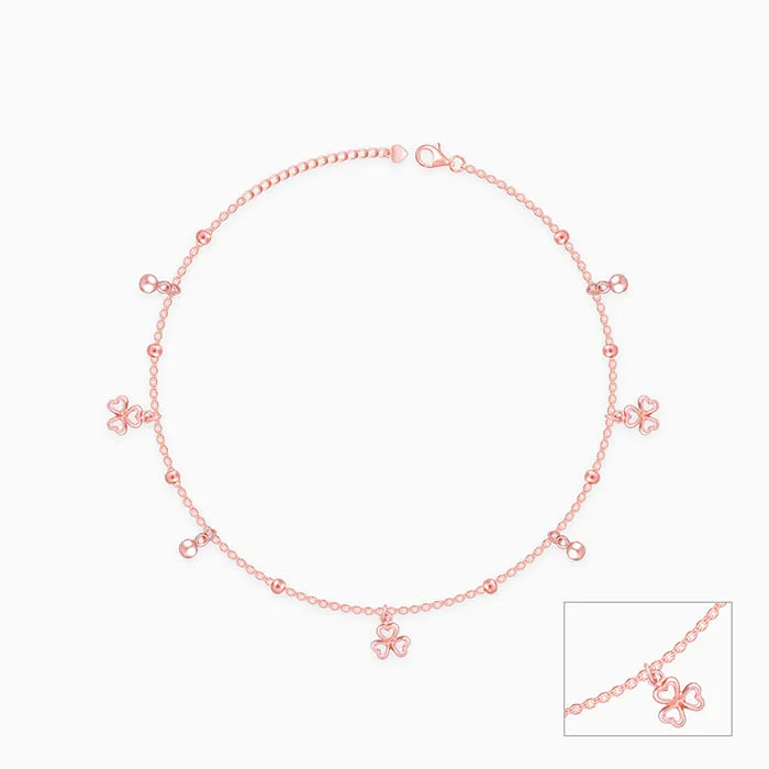 Rose Gold Chiming Clubs Anklet