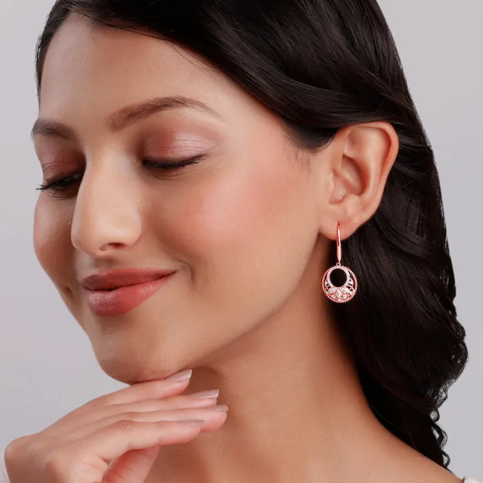 Rose Gold Crescent Affair Earrings