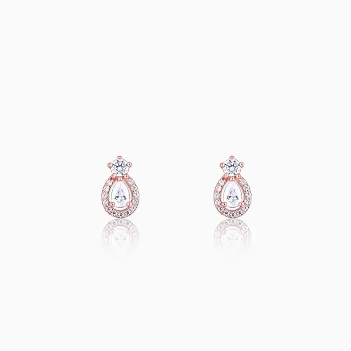 Rose Gold Elegant Pear Drop Earrings