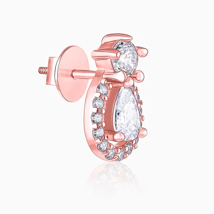 Rose Gold Elegant Pear Drop Earrings