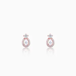Rose Gold Elegant Pear Drop Earrings
