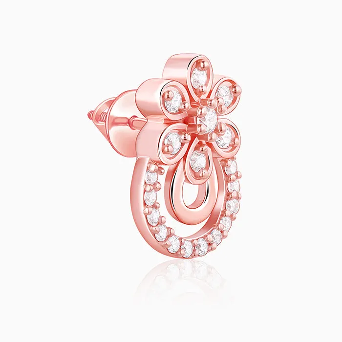 Rose Gold Floral Arch Earrings