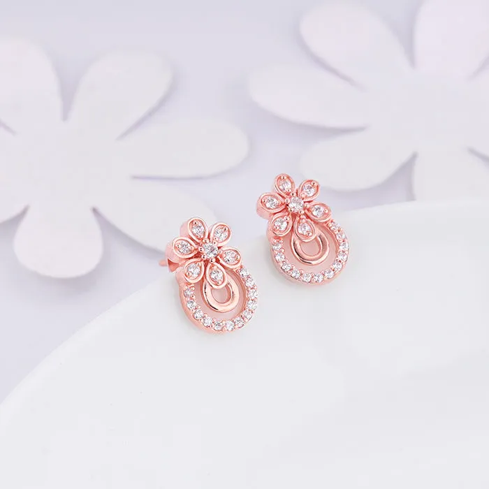Rose Gold Floral Arch Earrings