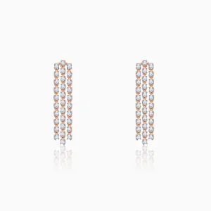 Rose Gold Glittering Diamond Earrings