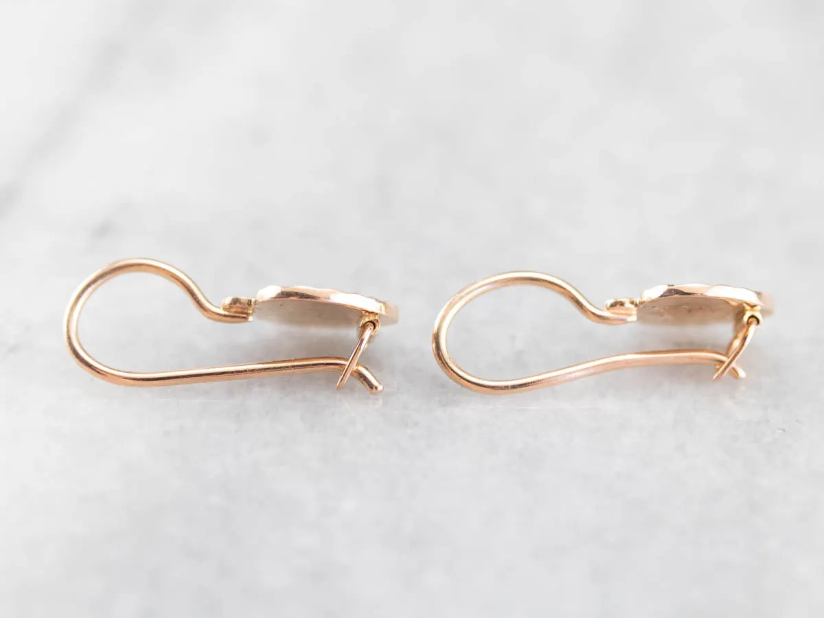 Rose Gold Heart Drop Earrings