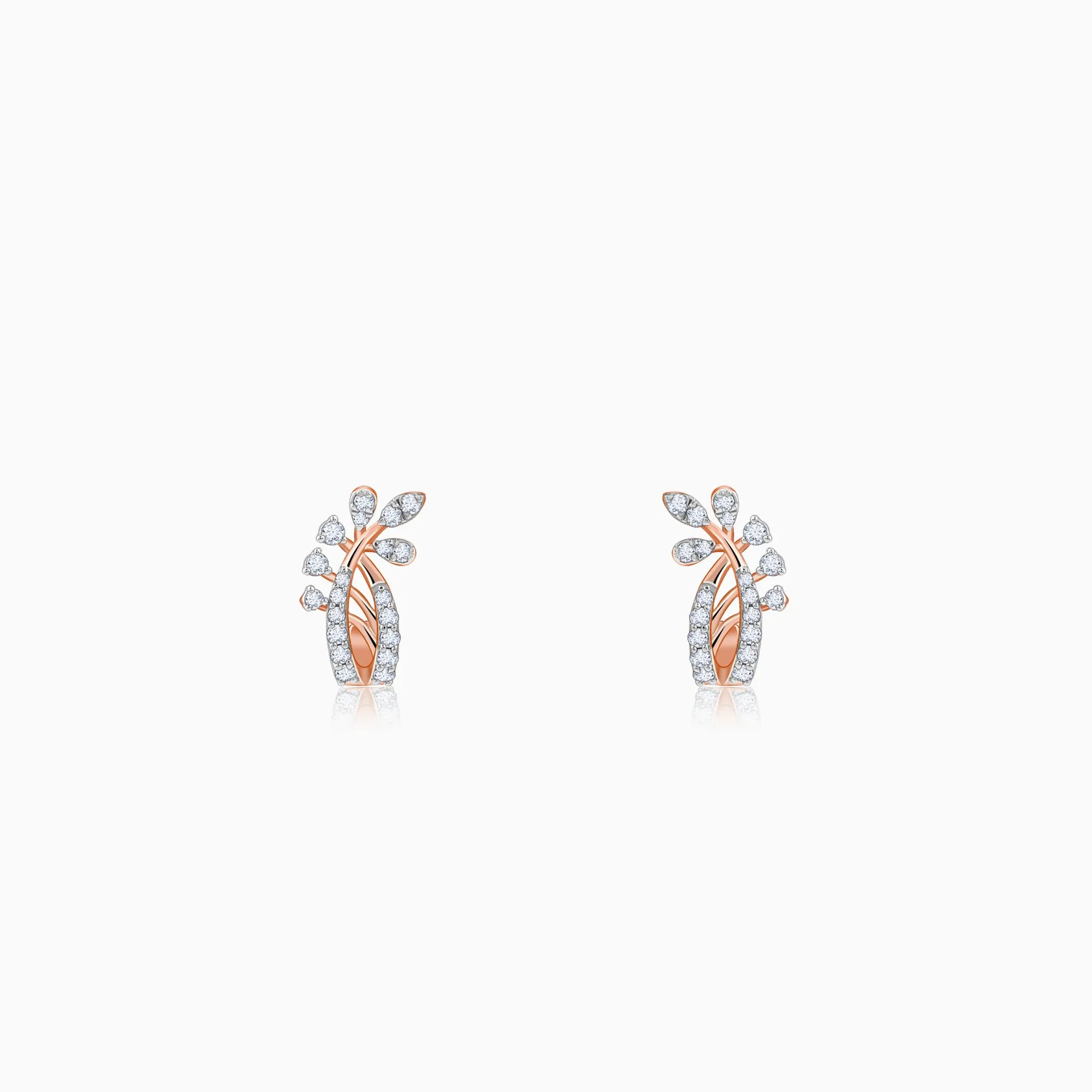 Rose Gold Juno J-hoop Diamond Earrings