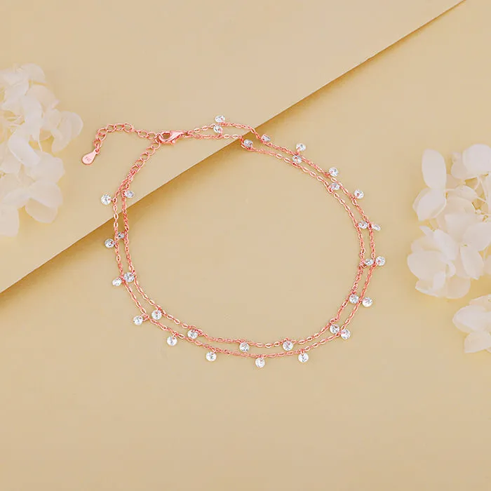 Rose Gold Layered Queen's Anklet