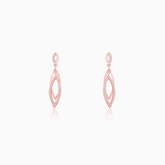 Rose Gold Majestic Marquise Danglers