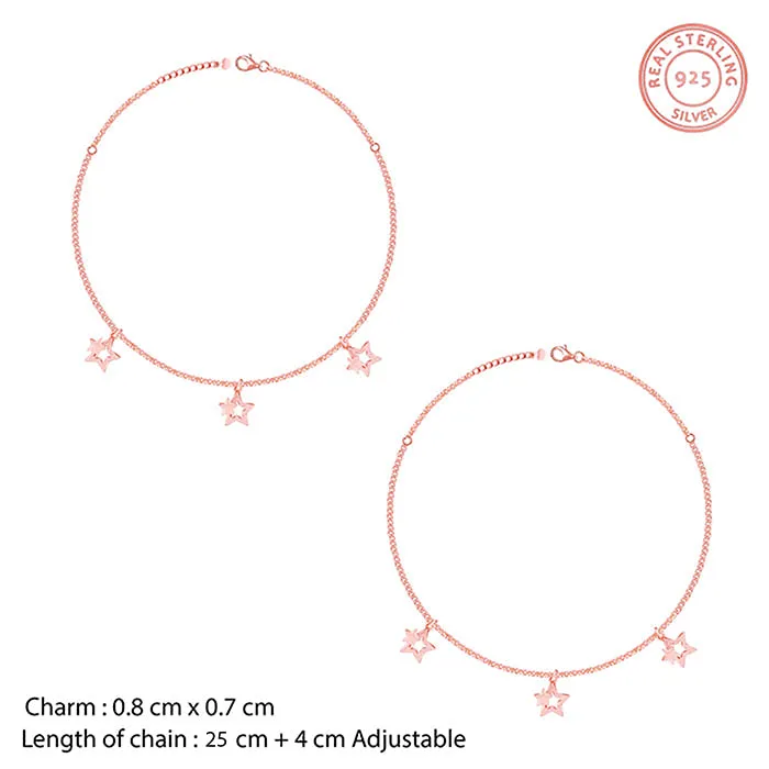 Rose Gold Merging Stars Anklet