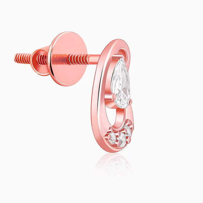 Rose Gold Paisley Love Earrings