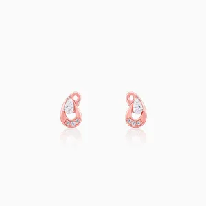 Rose Gold Paisley Love Earrings