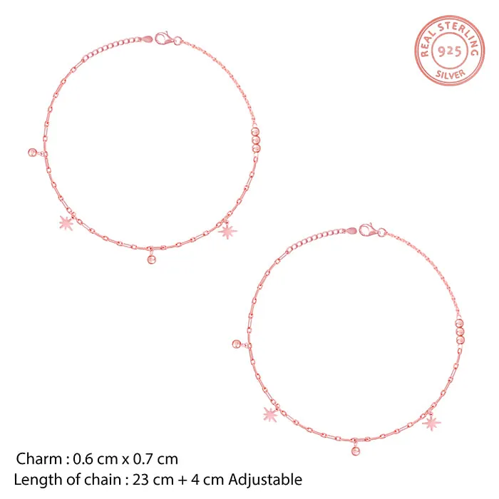 Rose Gold Pole Star Anklet