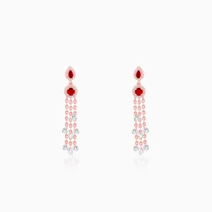 Rose Gold Rainy Love Dangler Earrings
