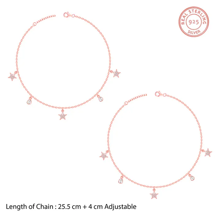 Rose Gold Starry Charm Anklet
