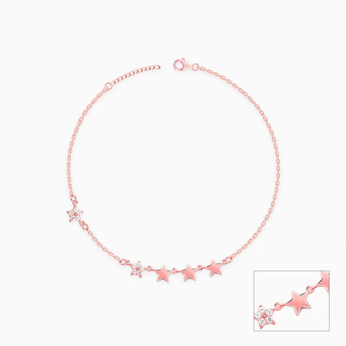 Rose Gold Tetrad Stars Anklet
