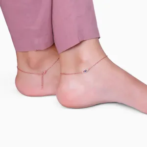 Rose Gold The Evil Eye Anklet