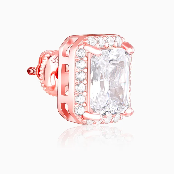 Rose Gold Zircon Heartfelt Shine Earrings