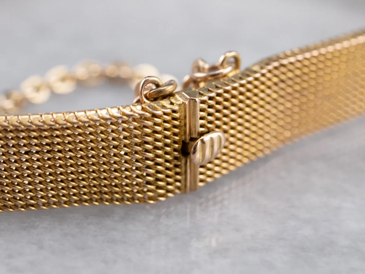 Ruby Diamond Emerald Gold Mesh Bracelet