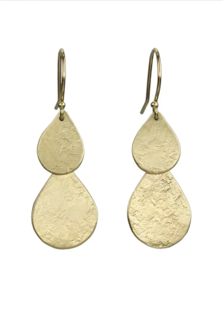 Sarah McGuire | Parchment Teardrop Waterfall Earrings 18kg