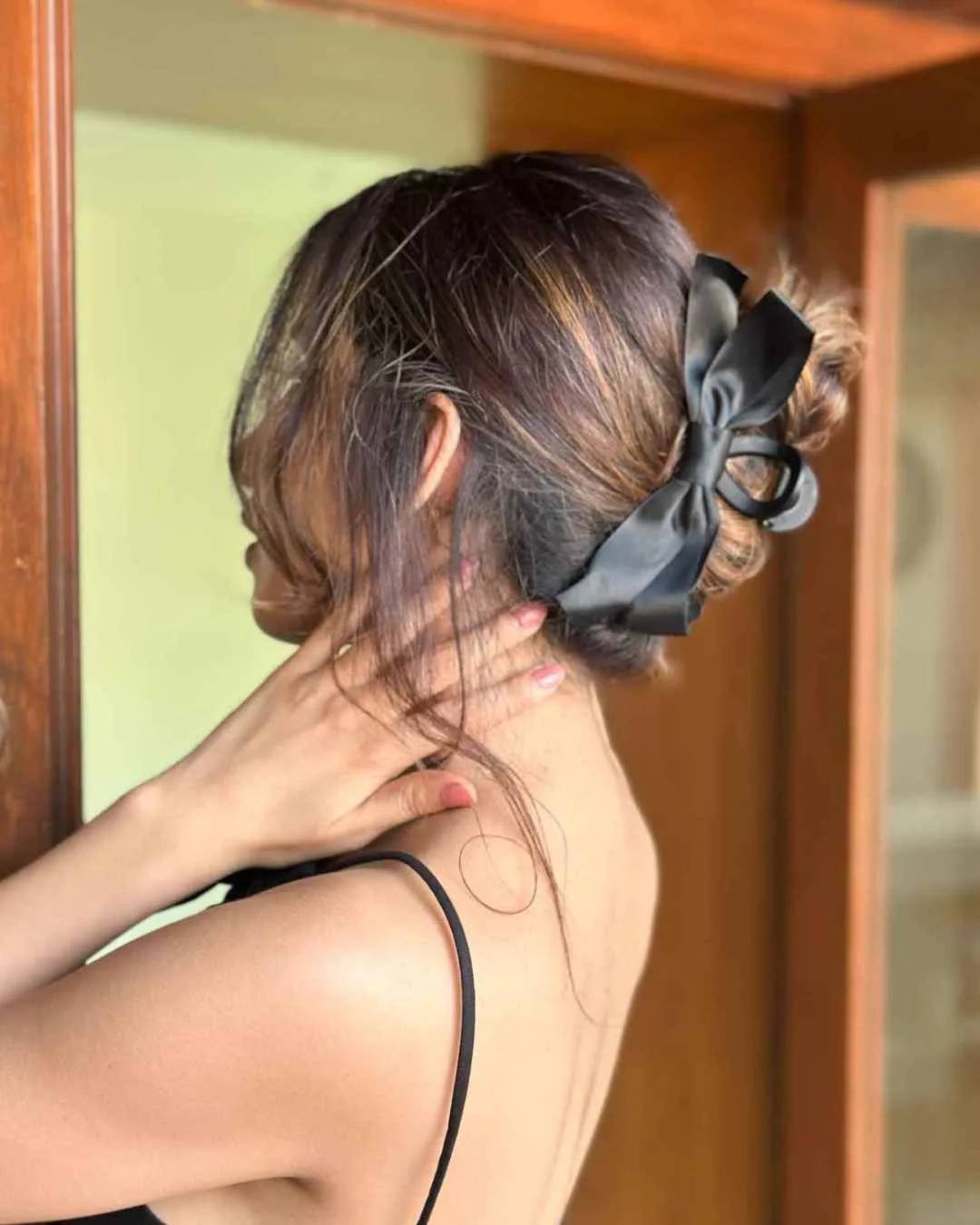Satin Bow on a Matte Hair Claw
