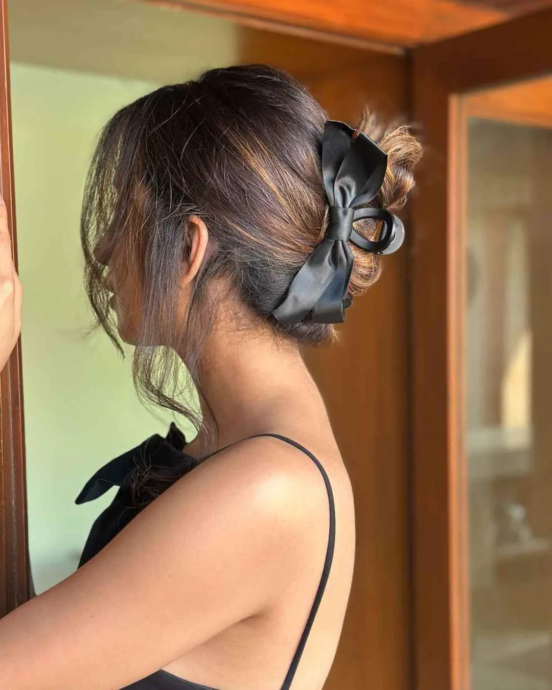 Satin Bow on a Matte Hair Claw