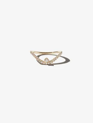 SBR105 Sea of Beauty. Multi Diamond Curve Ring