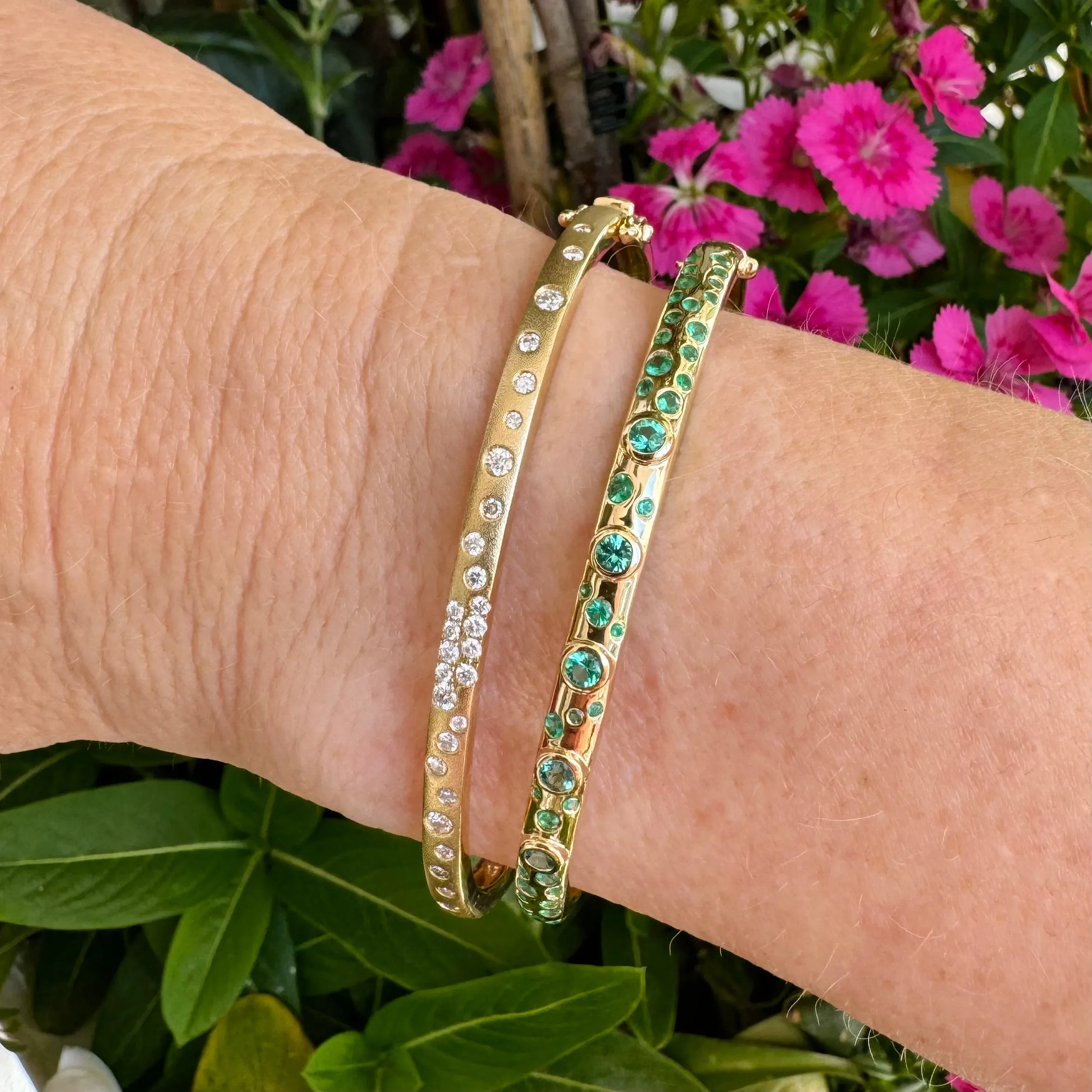 Scattered Diamond Brush & Polish Bangle