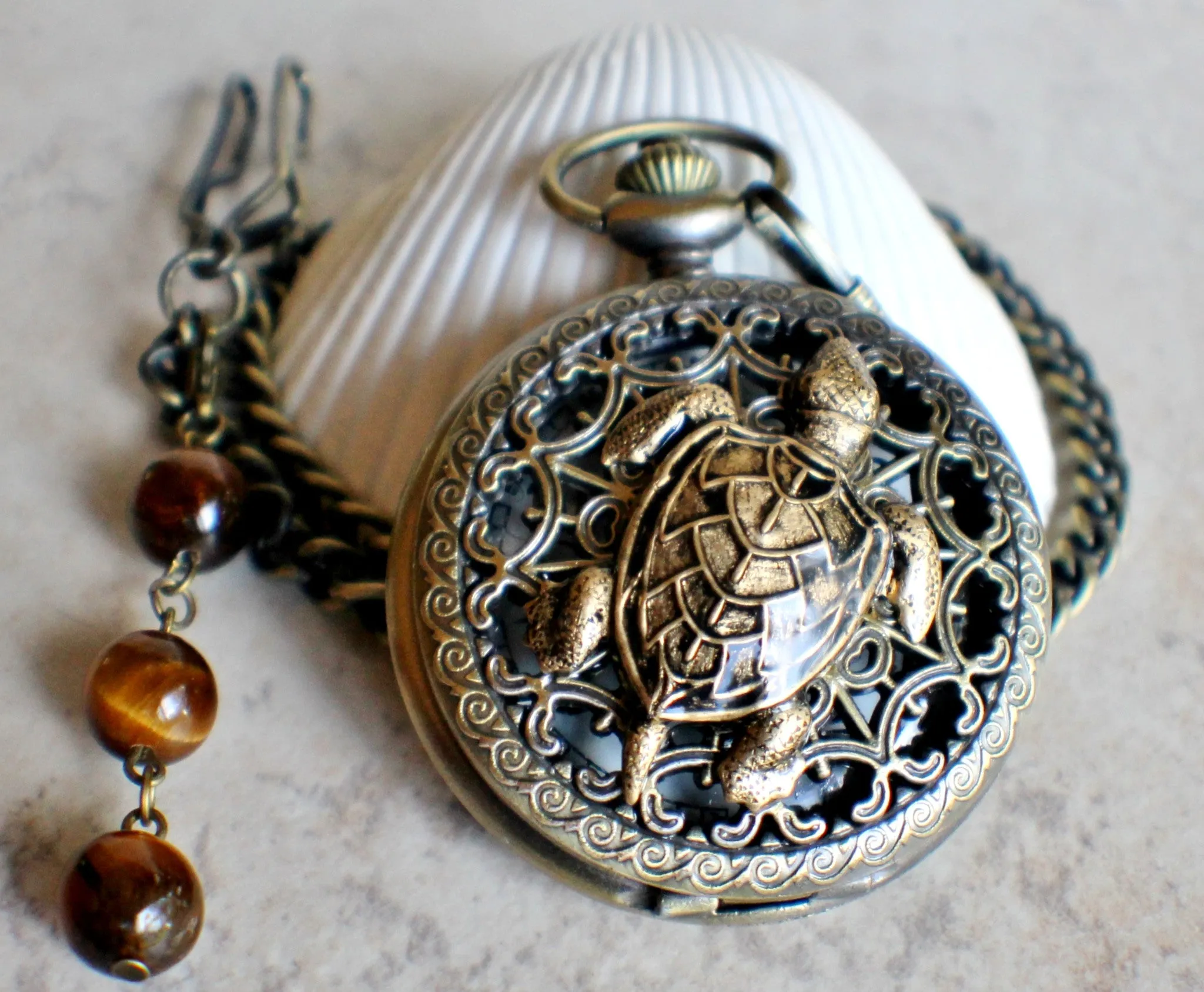 Sea Turtle Mechanical Pocket Watch