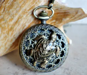 Sea Turtle Mechanical Pocket Watch