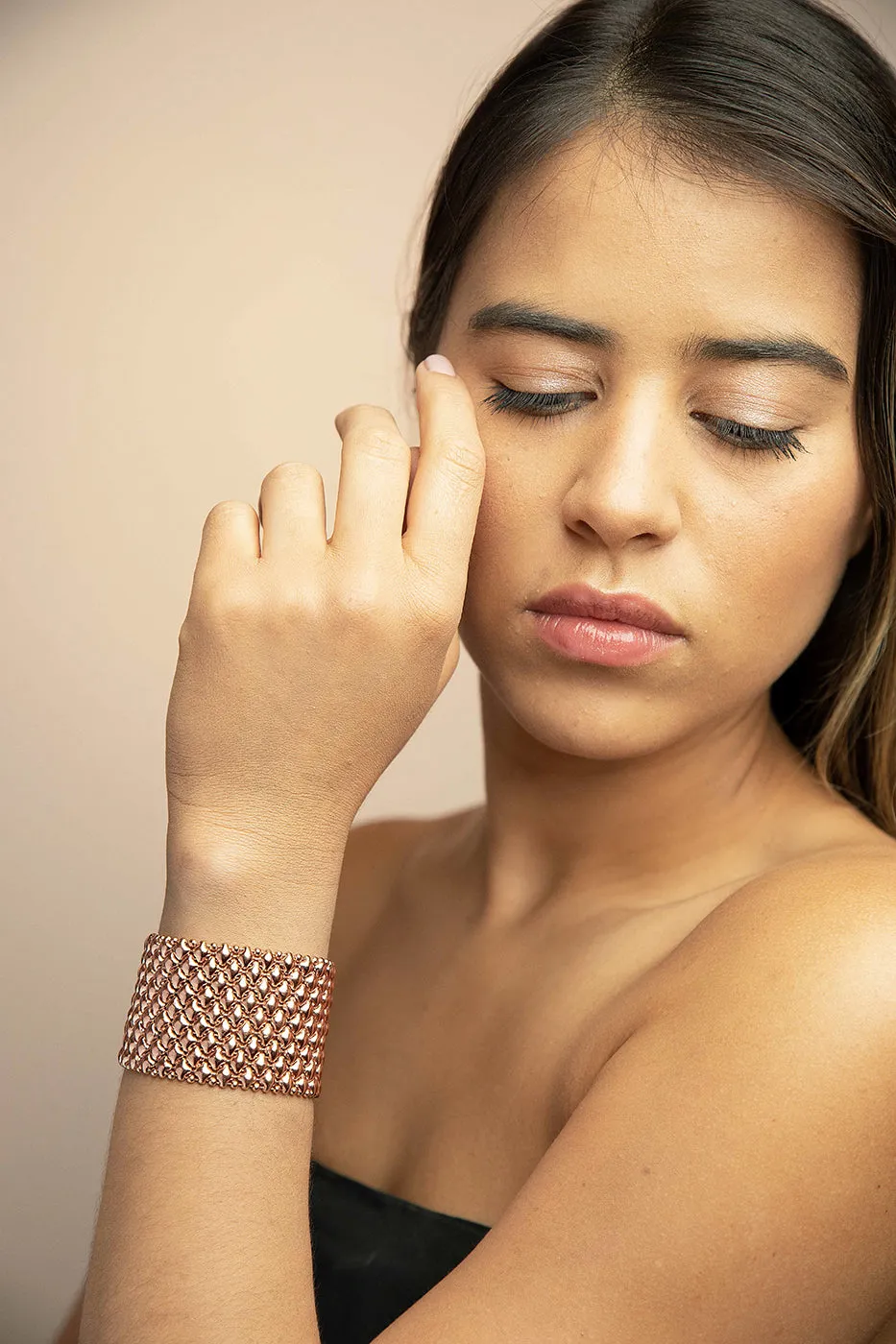 SG Liquid Metal B8 ?C RG Rose Gold Finish Bracelet by Sergio Gutierrez