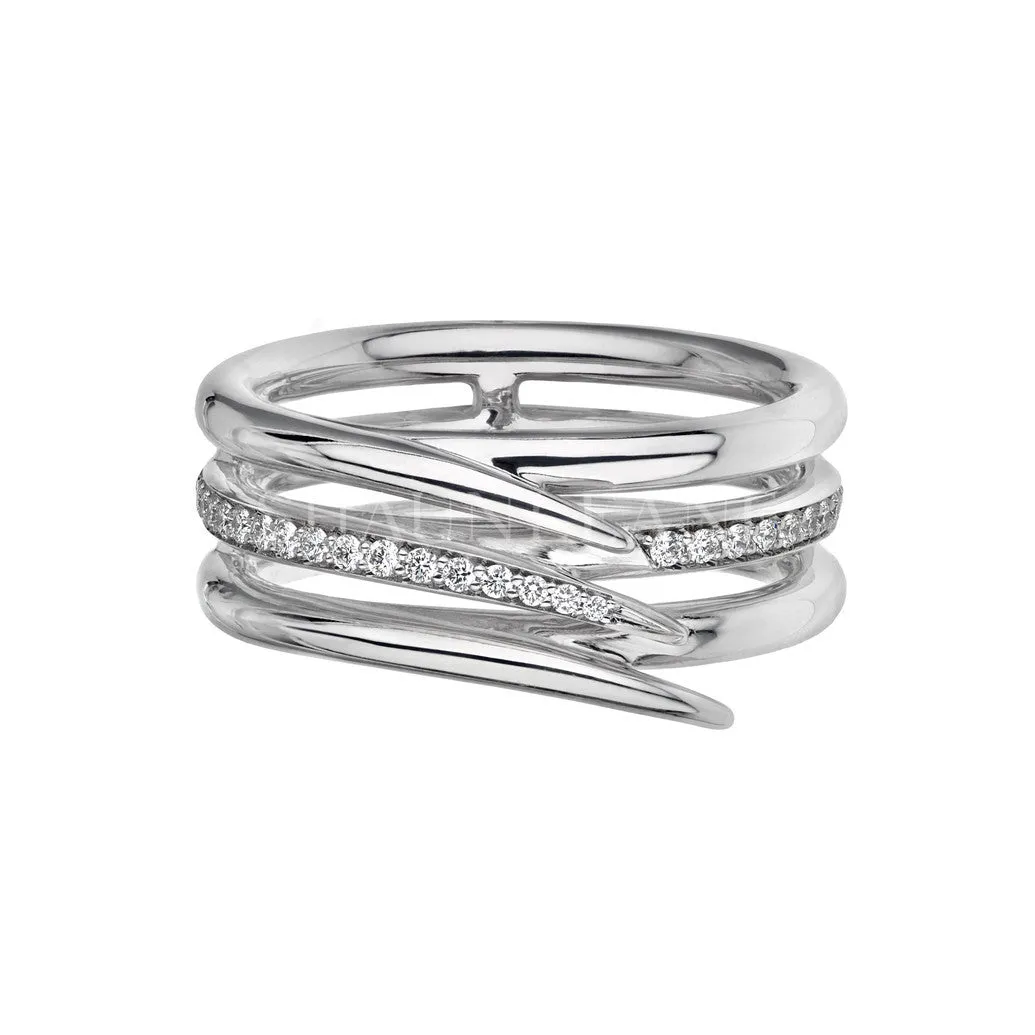 Shaun Leane Armis 18ct White Gold Diamond Pave Single Row Ring