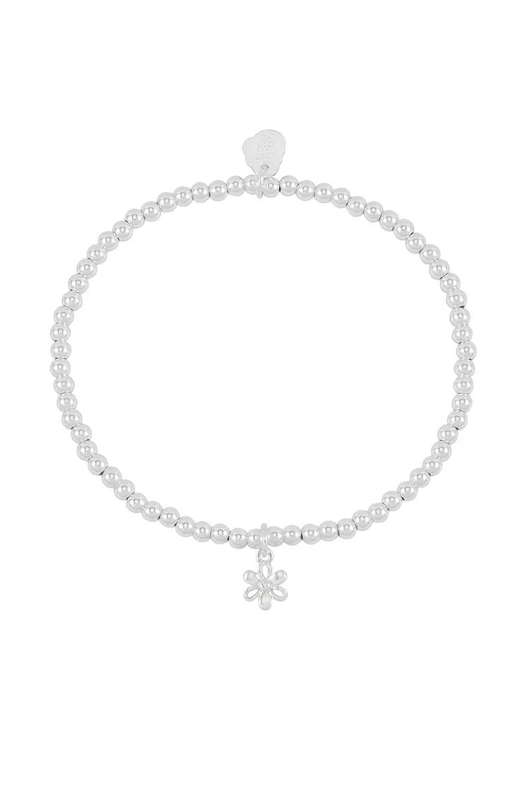Sienna Beaded Open Petal Flower Charm Bracelet
