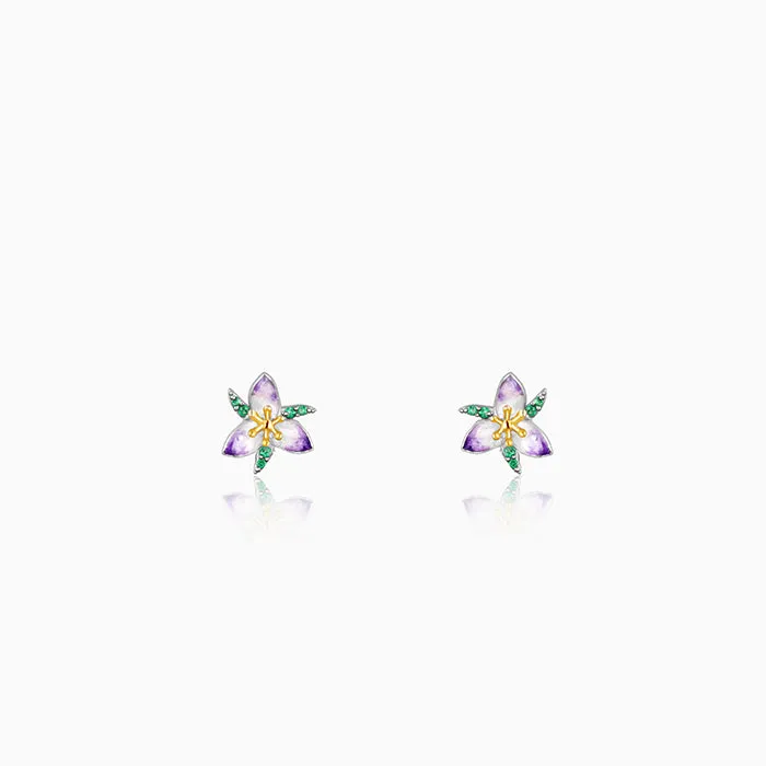 Silver And Gold Trillium Convertible Earrings