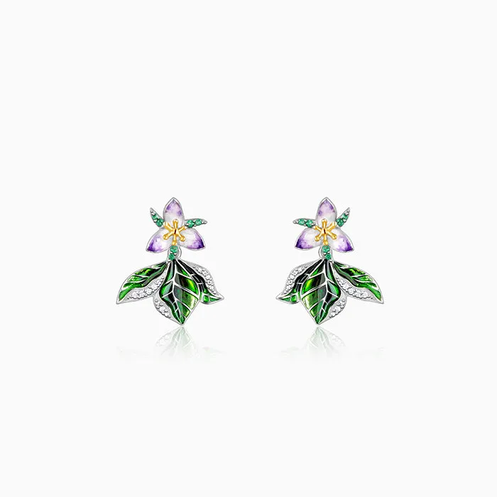 Silver And Gold Trillium Convertible Earrings