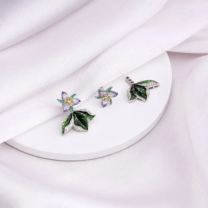 Silver And Gold Trillium Convertible Earrings