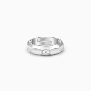 Silver Baguette Ring For Him