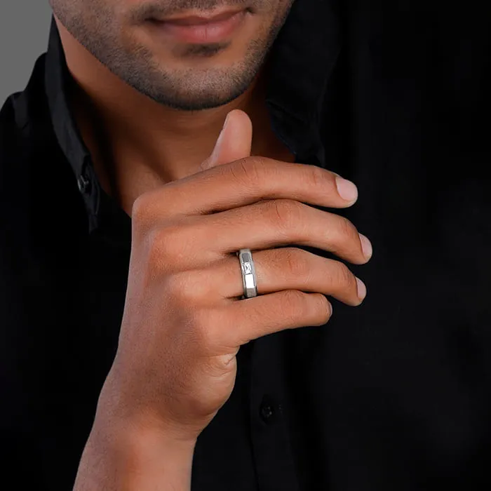 Silver Baguette Ring For Him
