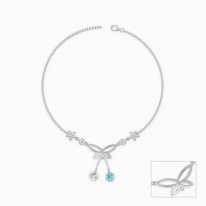 Silver Be A Butterfly Anklet