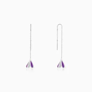 Silver Blooming Crocus Earrings