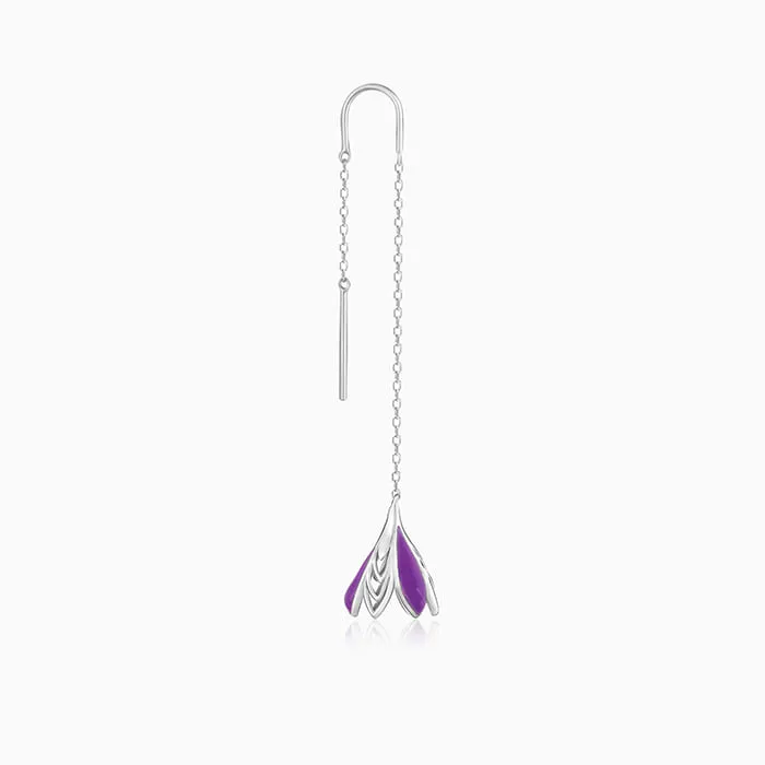 Silver Blooming Crocus Earrings