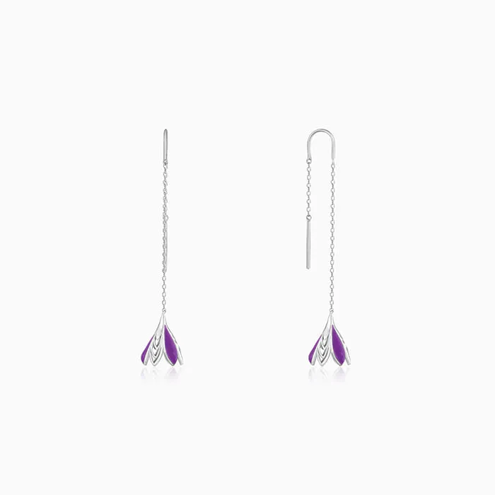 Silver Blooming Crocus Earrings